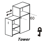 Шкаф персональный Tower (индивидуального пользования) левый с замком F8688