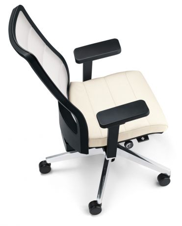 Кресло для посетителя AirPad натуральная кожа / черная