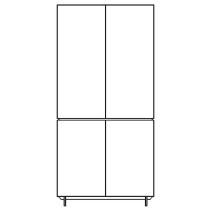 Шкаф высокий 4-дверный серый
