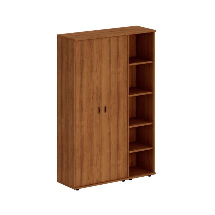Шкаф комбинированный высокий (закрытый + стеллаж узкий) темный орех