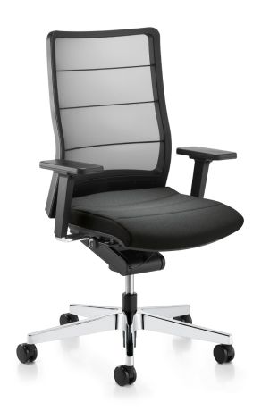 Кресло для посетителя AirPad натуральная кожа / черная