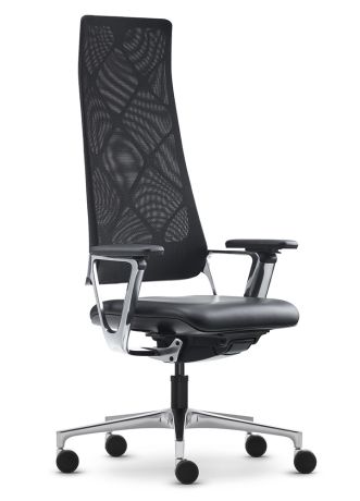 Кресло руководителя Connex 2 mesh с высокой сетчатой спинкой ткань / белая 1711