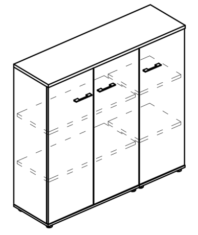 Шкаф средний комбинированный закрытый (топ ДСП) вяз либерти / мокко премиум