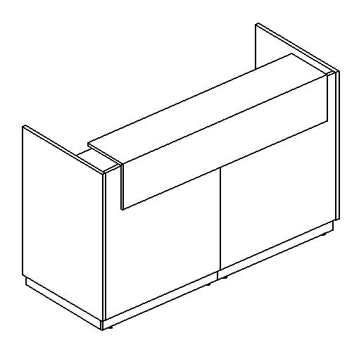 Стойка ресепшен прямая белый премиум / мокко премиум / дуб натуральный