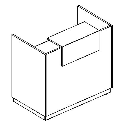 Стойка ресепшен прямая белый премиум / антрацит премиум / дуб шамони
