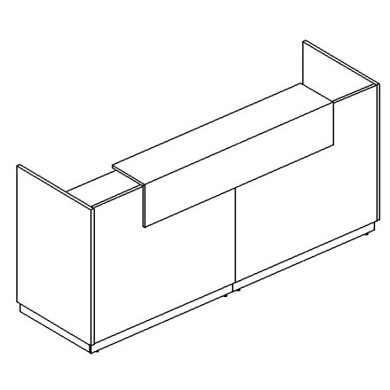 Стойка ресепшен прямая белый премиум / серый / дуб натуральный