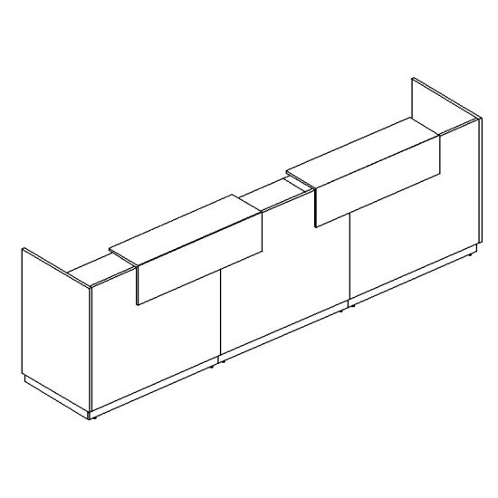 Стойка ресепшен прямая белый премиум / мокко премиум / серый