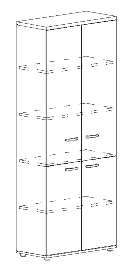 Шкаф для документов закрытый 4-х дверный венге / дуб скандинавский