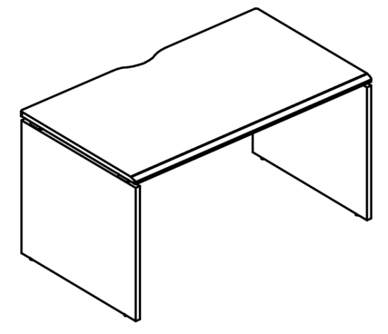 Стол письменный на каркасе ДСП (1 скос) мокко премиум / вяз либерти