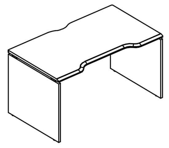 Стол эргономичный Симметрия на каркасе ДСП (1 скос) вяз либерти / вяз либерти