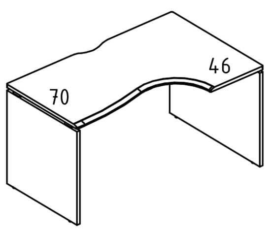 Стол эргономичный Классика на каркасе ДСП (1 скос) правый мокко премиум / мокко премиум
