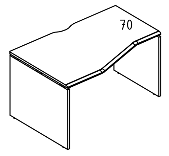 Стол эргономичный Техно на каркасе ДСП (1 скос) левый вяз либерти / вяз либерти