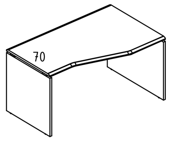 Стол эргономичный Техно на каркасе ДСП (2 скоса) правый вяз либерти / мокко премиум