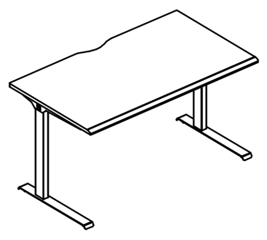 Стол 100 офисный на металлокаркасе МL 1 скос мокко премиум / антрацит