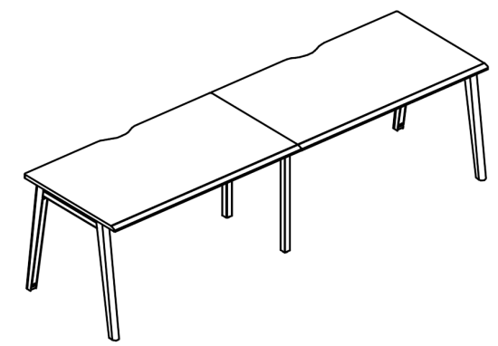 Рабочая станция на опоры МТ 1 скос (2х160)  вяз либерти / белый, вставка белая