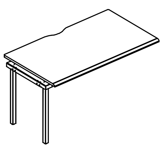 Секция рабочей станции на опорах МТ (1 скос)  вяз либерти / белый, вставка белая